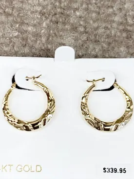 14 K Yellow Gold Hoop Earrings