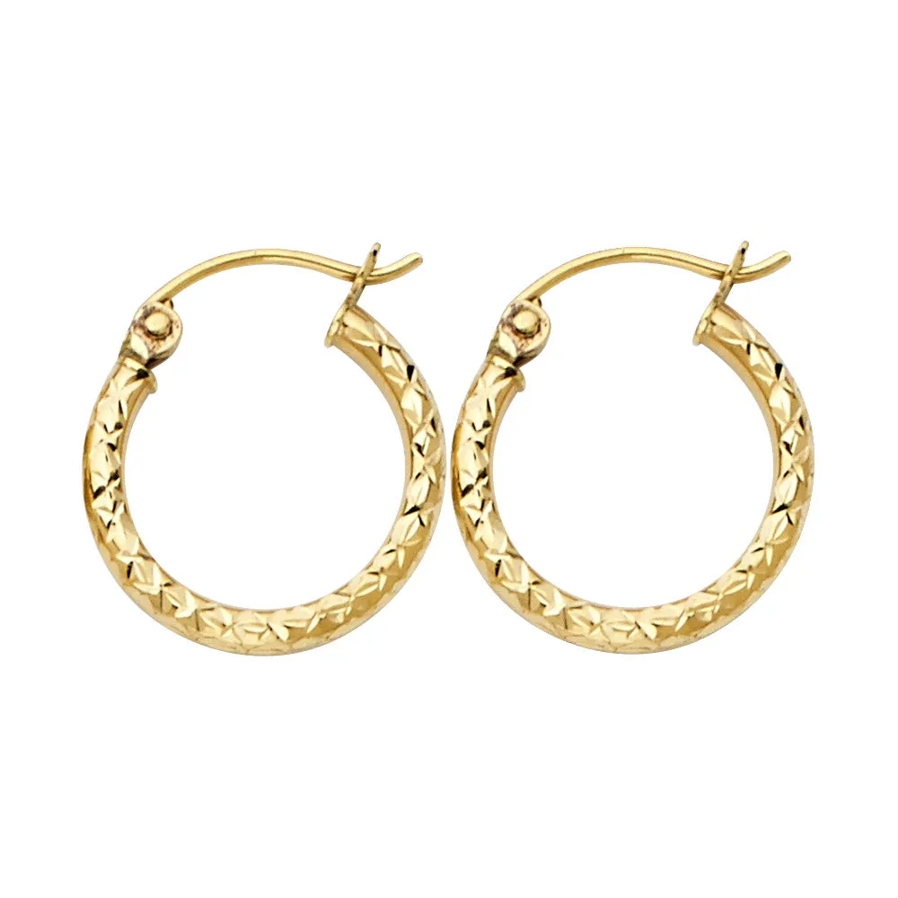 14K Gold 1.5mm Hoops