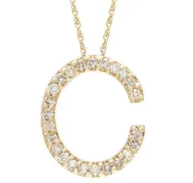 14kt yellow gold diamond Initial