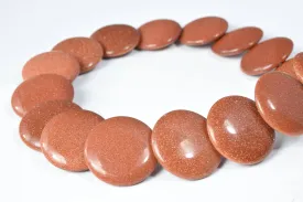 21mm Rust Sandstone Gemstone Beads Flat Round Sandstone chakra stones,gemstone,raw stone,ball beads,gemstone jewelry,rough,rock,