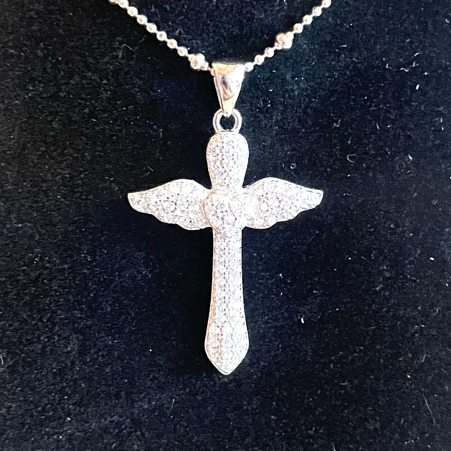 Angel Cross Bling Pendant