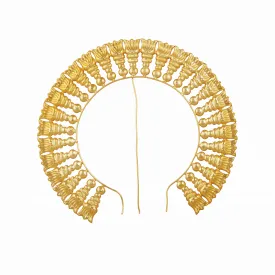 Artificial Flower Arch - 8 x 9.25 Inch | Gold Polish Flower Arch/ Deity Jewellery/ Jewellery for Deity