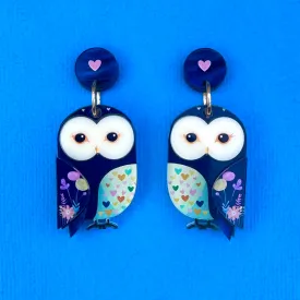 Aurora the barn owl - mini earrings