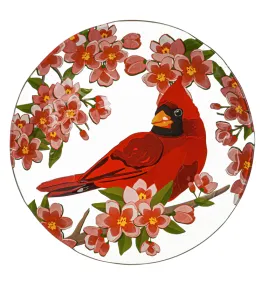 Bird Bath - Cardinal Embossed Glass