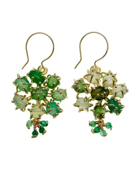 Bohemian Style Green Agate Earrings KE013