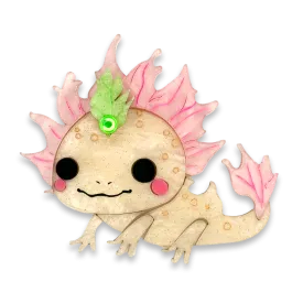 Butterscotch Axolotl  - brooch - Set of 4