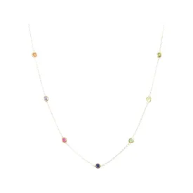 Chakra Rainbow Floating Choker Necklace (sterling silver or 16K gold)