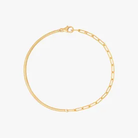 Curve Bar Link Chain Bracelet