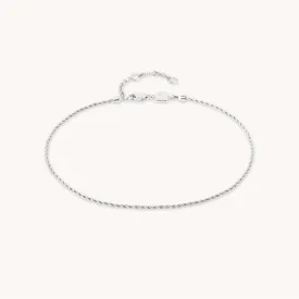 Essential Rope Chain Anklet in Silver