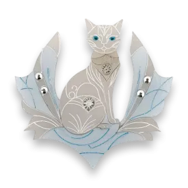 Frost the cat - brooch - Set of 2