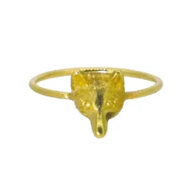 Gold Fox Head Ring