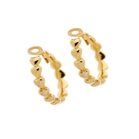 Gold Heart Hoop Clip Earrings