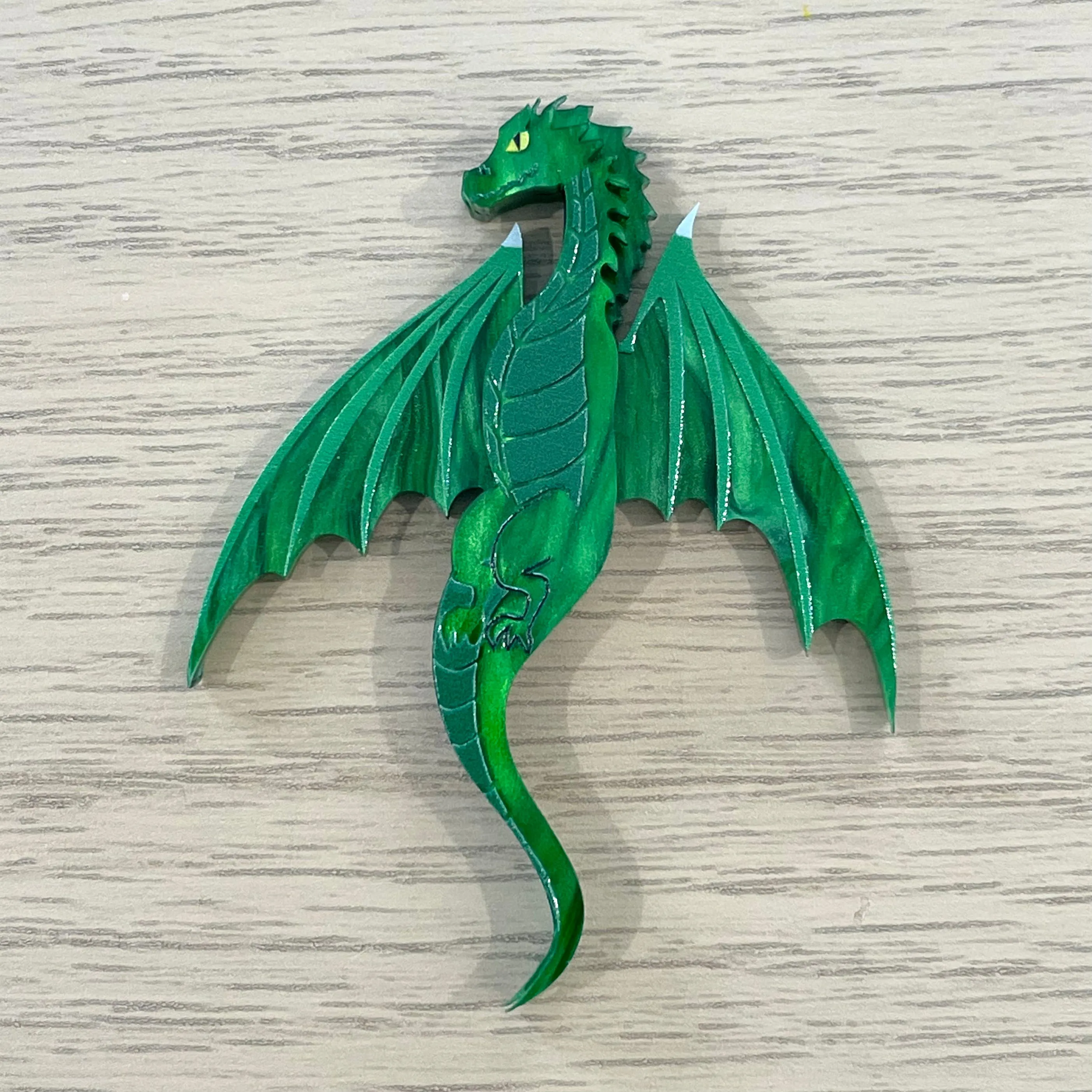 Green Dragon - Mini Brooch - Set of 2