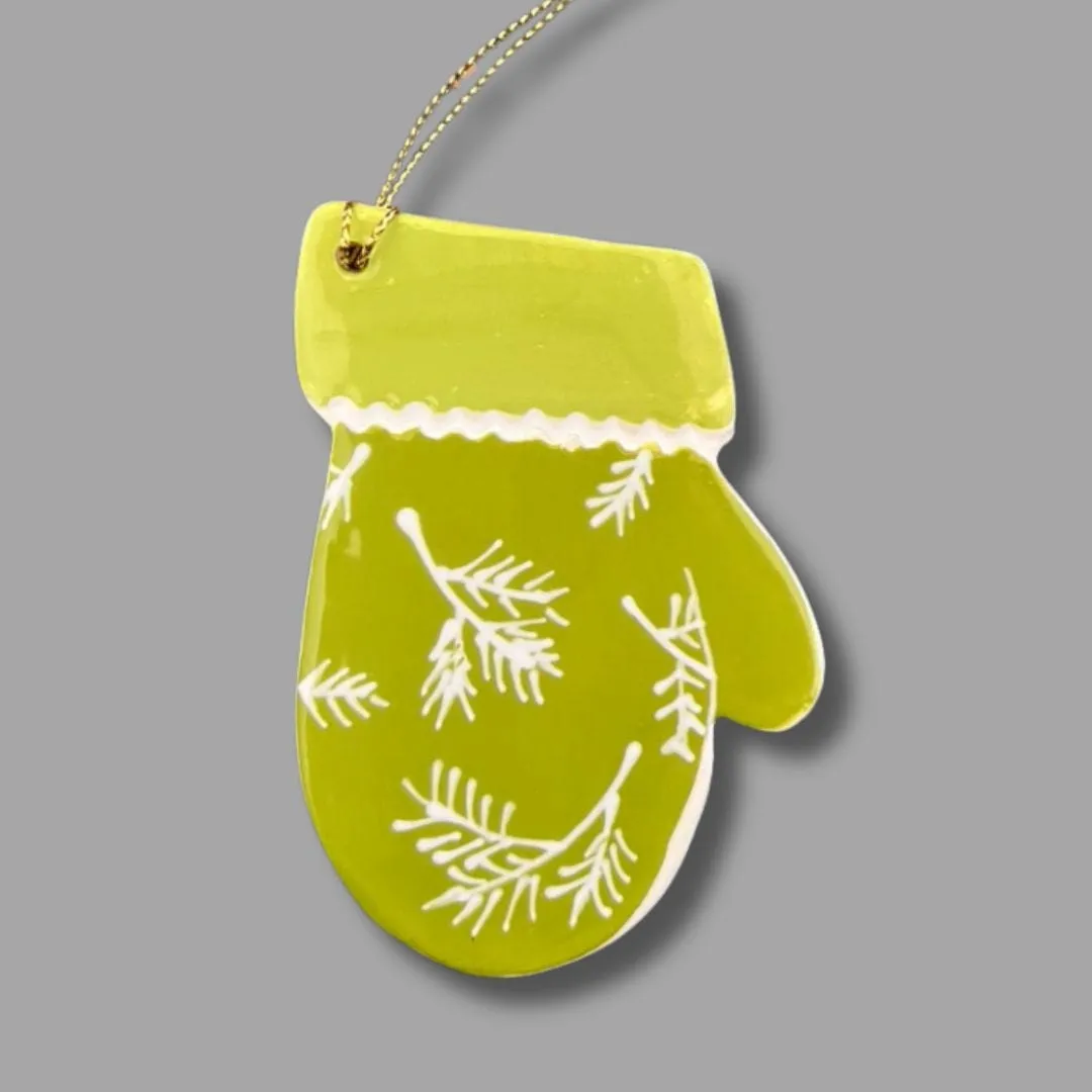 Green Pine Mitten Ornament