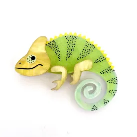 Kiwi 🥝 chameleon - mini Brooch - Set of 2