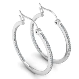 Lab Grown Diamond White Gold Hoop Earrings ER1D