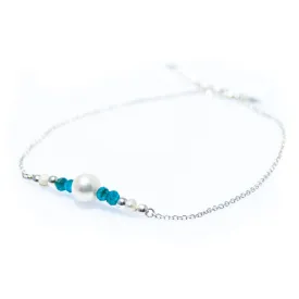 Sea Dreams Pearl Anklet Deep Blue Apatite