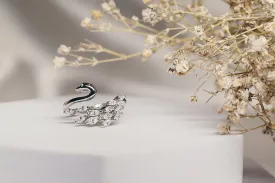 Silver swan ring