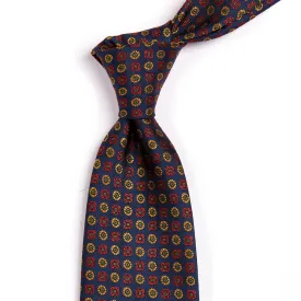 Elegant Navy Floral Jacquard Tie - Sovereign Grade, 150 cm