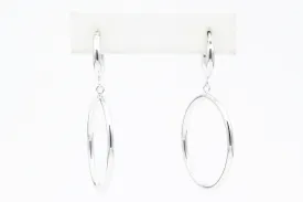 White Gold Double Hoop Earrings